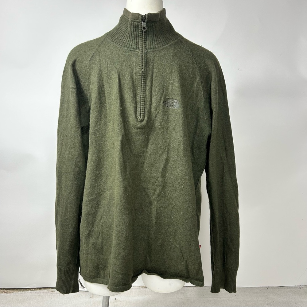 The North Face Olive Green Quarter-Zip Pullover – Men’s Size L
